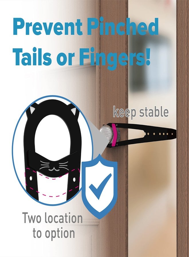 Neobay Cat Door Latch with Stabilizer, 7 Sizes Adjustable Cat Door Holder Latch, Keeps Dog Out of Litter Box, No-Drill Alternative to Pet Gates & Interior Cat Door, Black, 2 Packs - Image 2